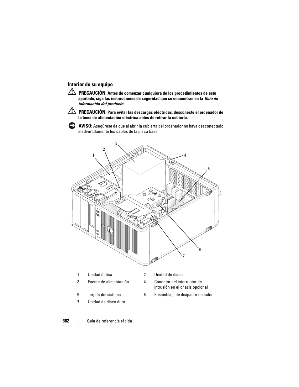 Interior de su equipo | Dell OptiPlex 755 User Manual | Page 382 / 528
