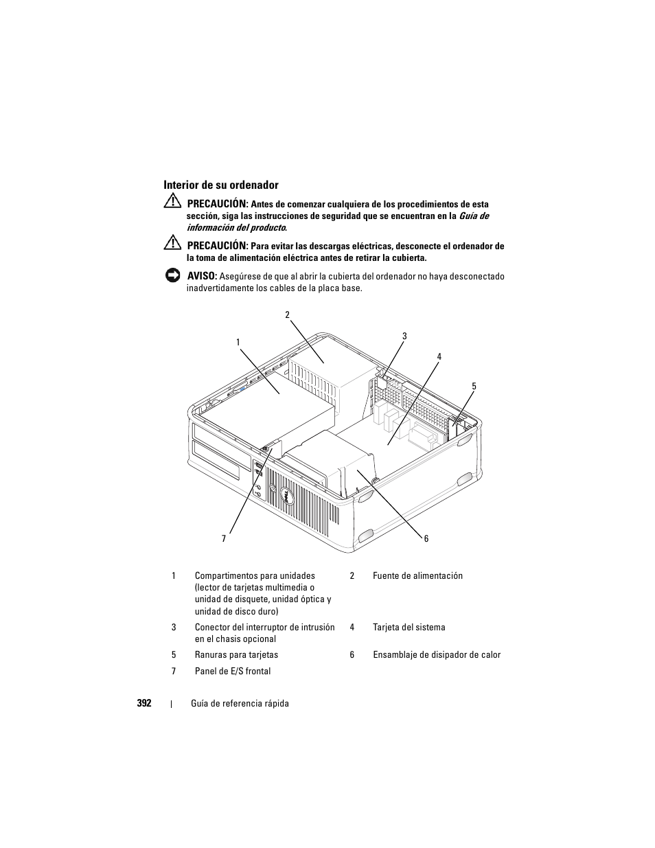 Interior de su ordenador | Dell OptiPlex 755 User Manual | Page 392 / 528