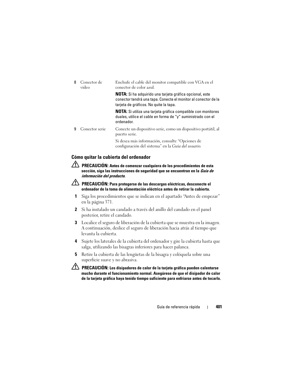 Cómo quitar la cubierta del ordenador | Dell OptiPlex 755 User Manual | Page 401 / 528