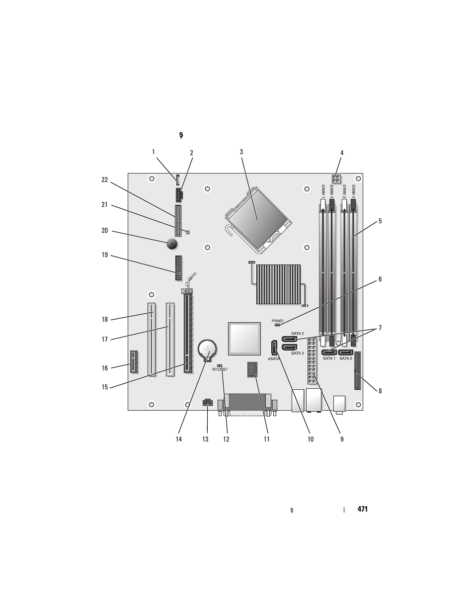 Sistem kartı bileşenleri, Sistem kartı bile, Enleri | Dell OptiPlex 755 User Manual | Page 471 / 528