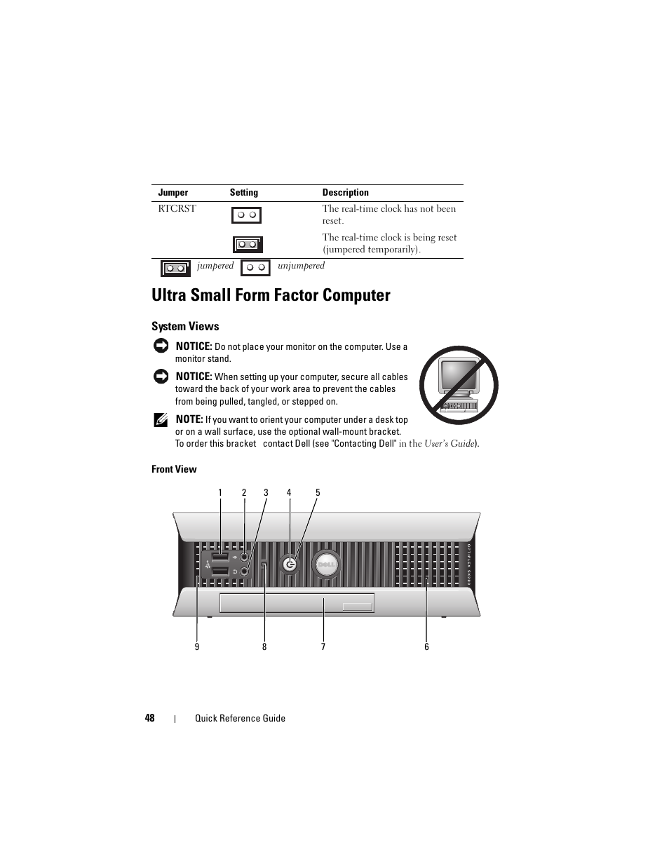 Ultra small form factor computer, System views | Dell OptiPlex 755 User Manual | Page 48 / 528