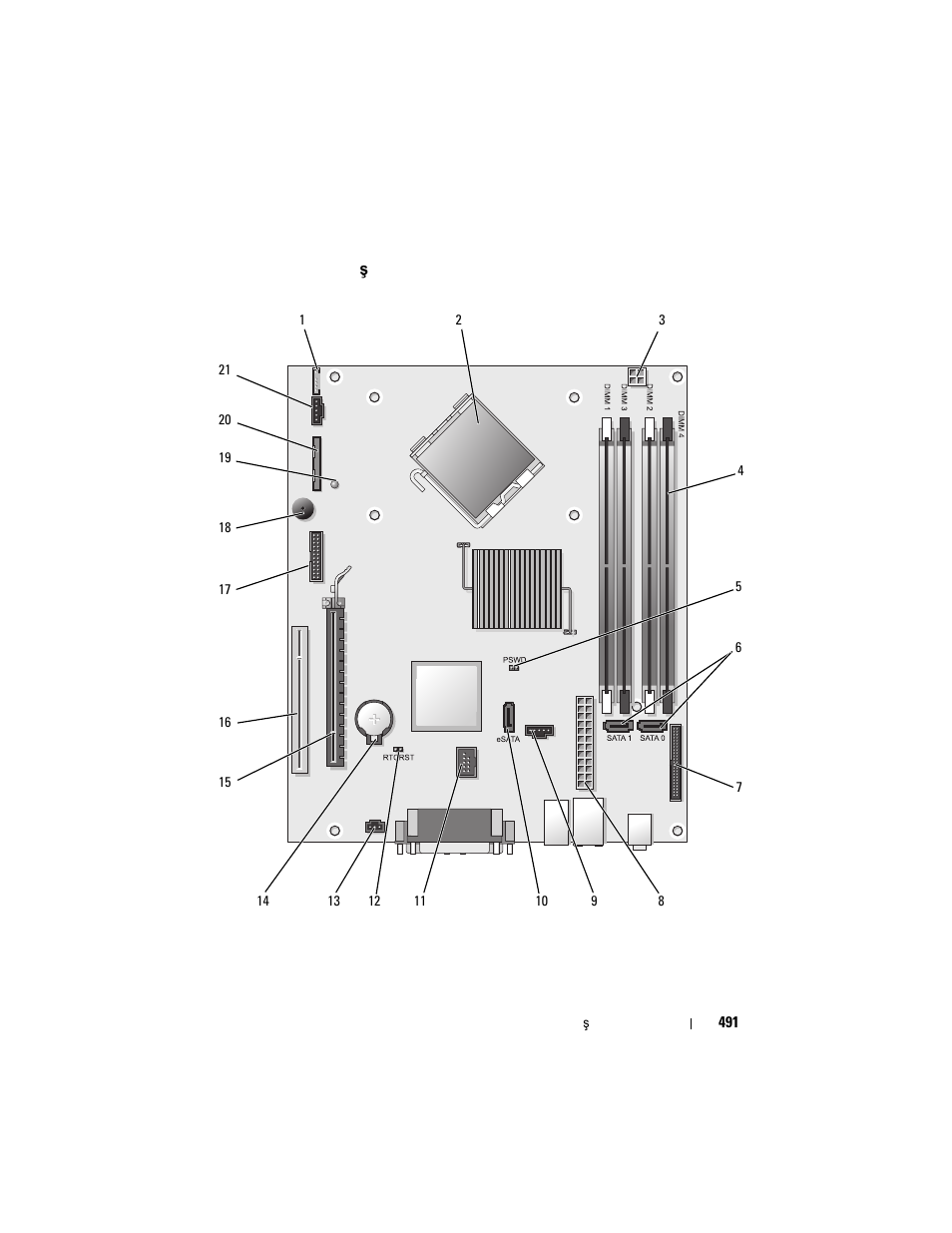 Sistem kartı bileşenleri, Sistem kartı bile, Enleri | Dell OptiPlex 755 User Manual | Page 491 / 528