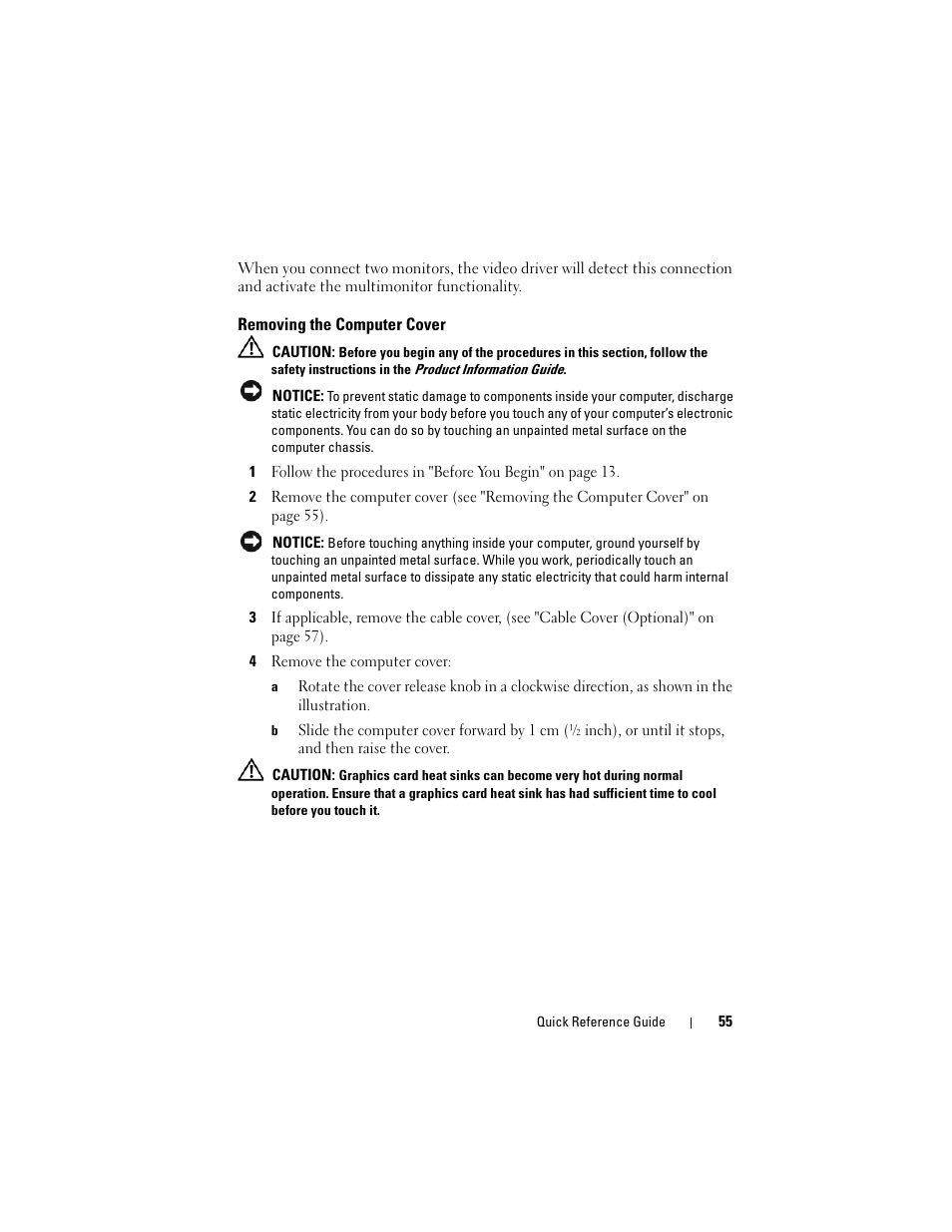 Removing the computer cover | Dell OptiPlex 755 User Manual | Page 55 / 528