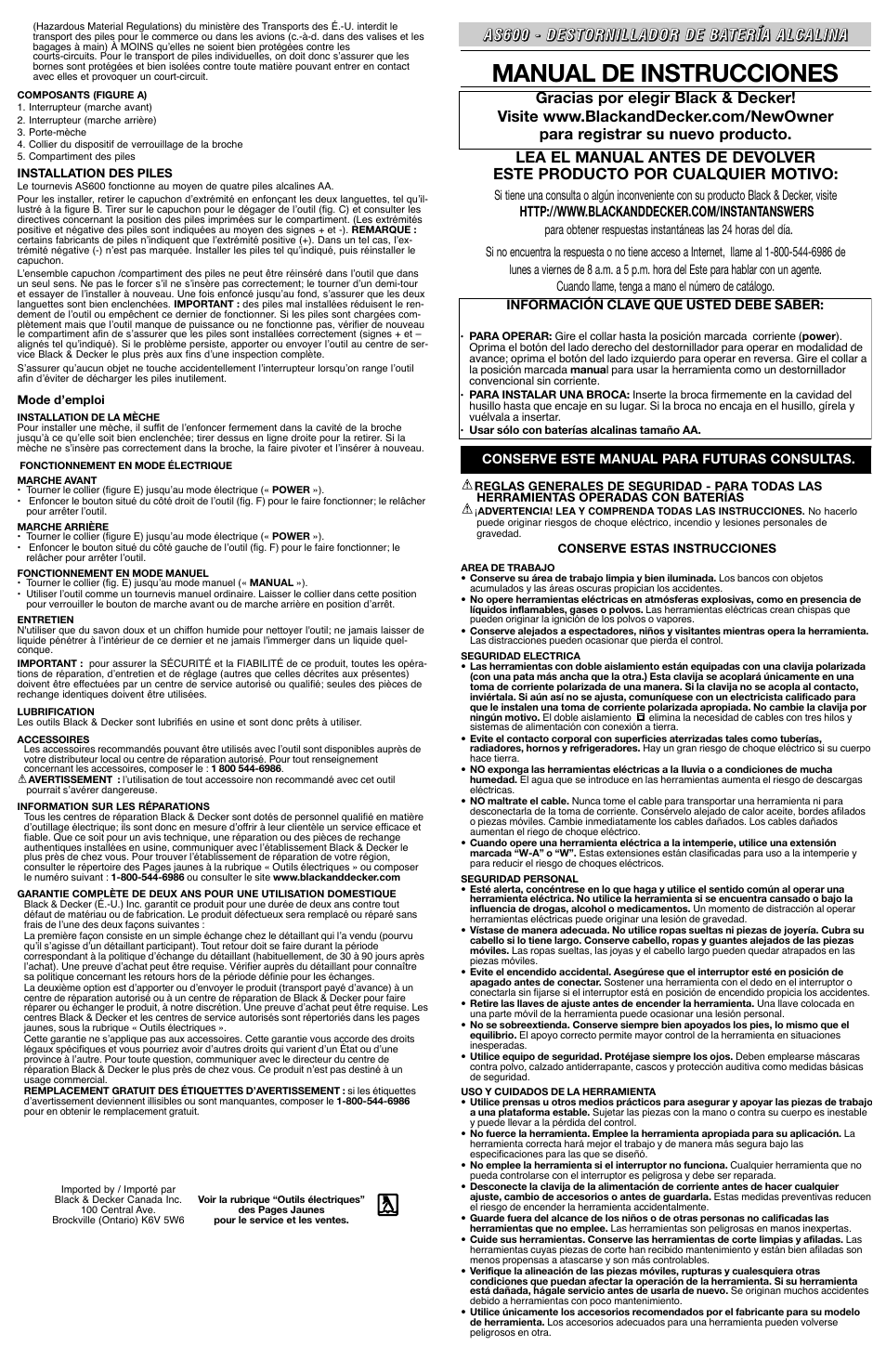 Manual de instrucciones | Black & Decker 90555829 User Manual | Page 3 / 4
