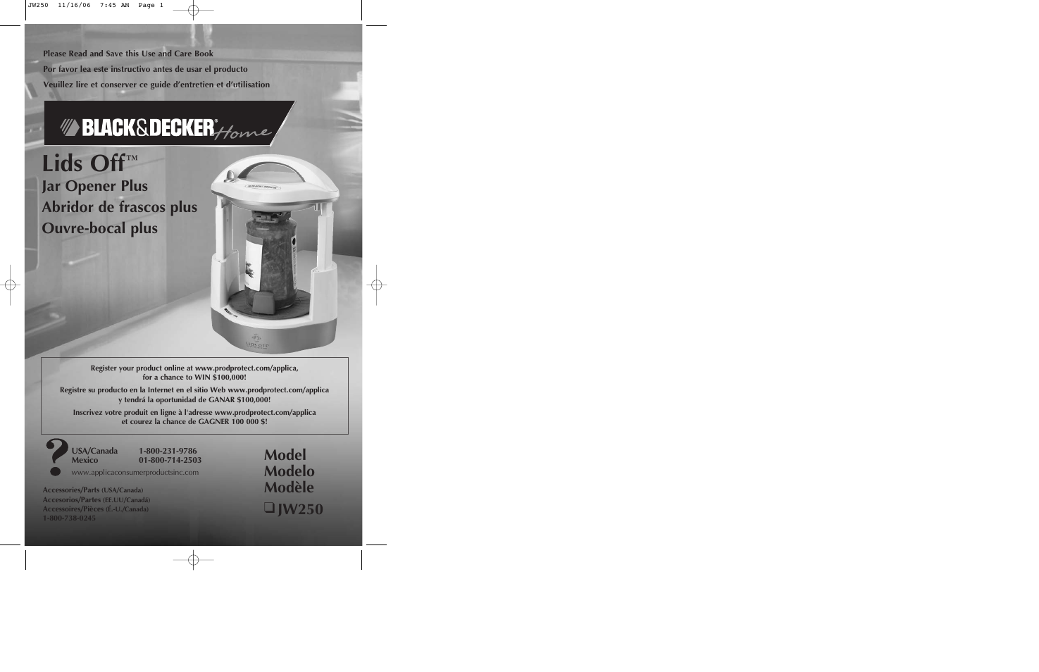 Black & Decker JW250 User Manual | 11 pages