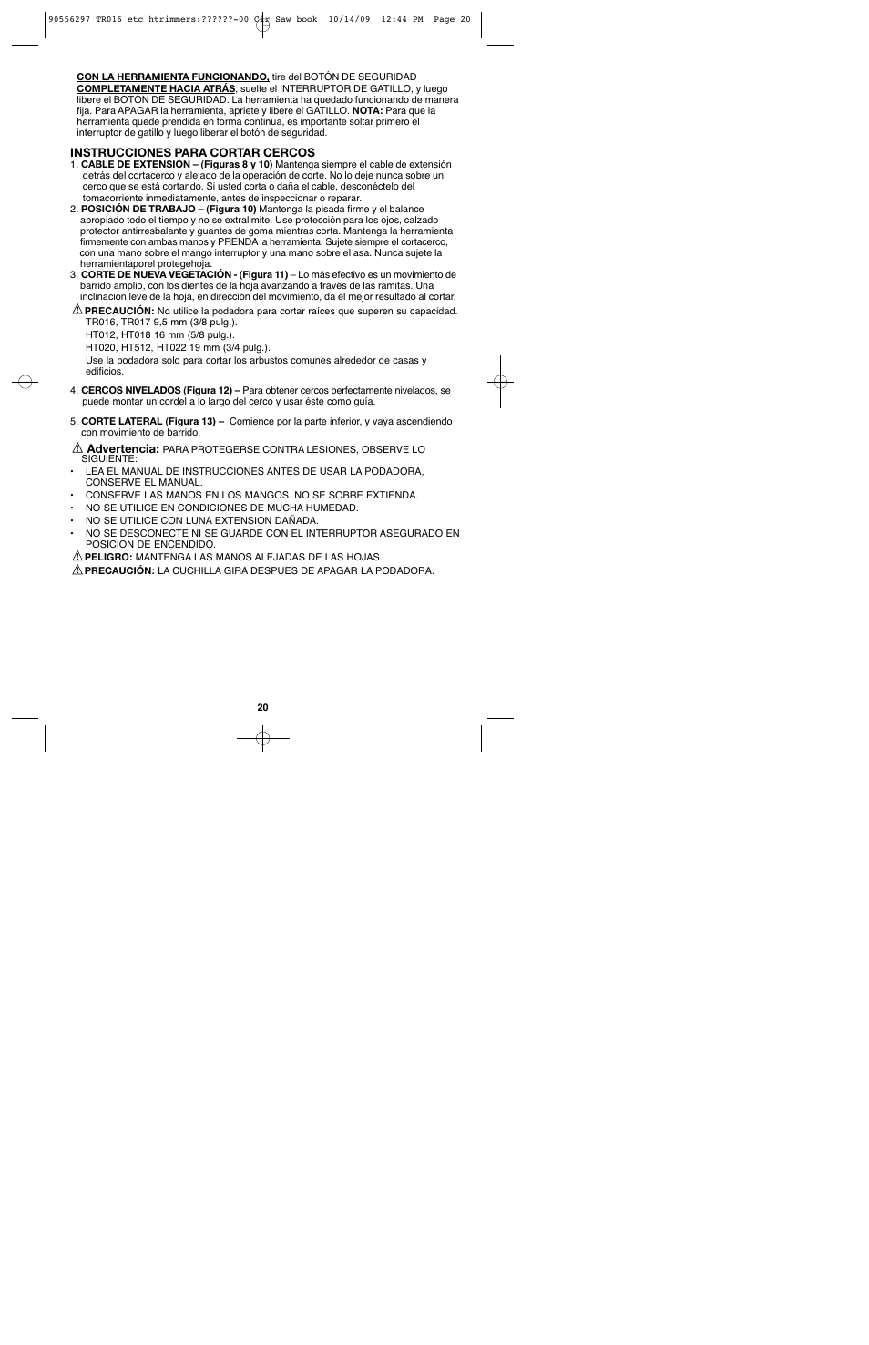 Black & Decker HT022 User Manual | Page 20 / 24