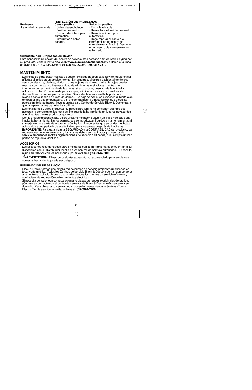 Black & Decker HT022 User Manual | Page 21 / 24