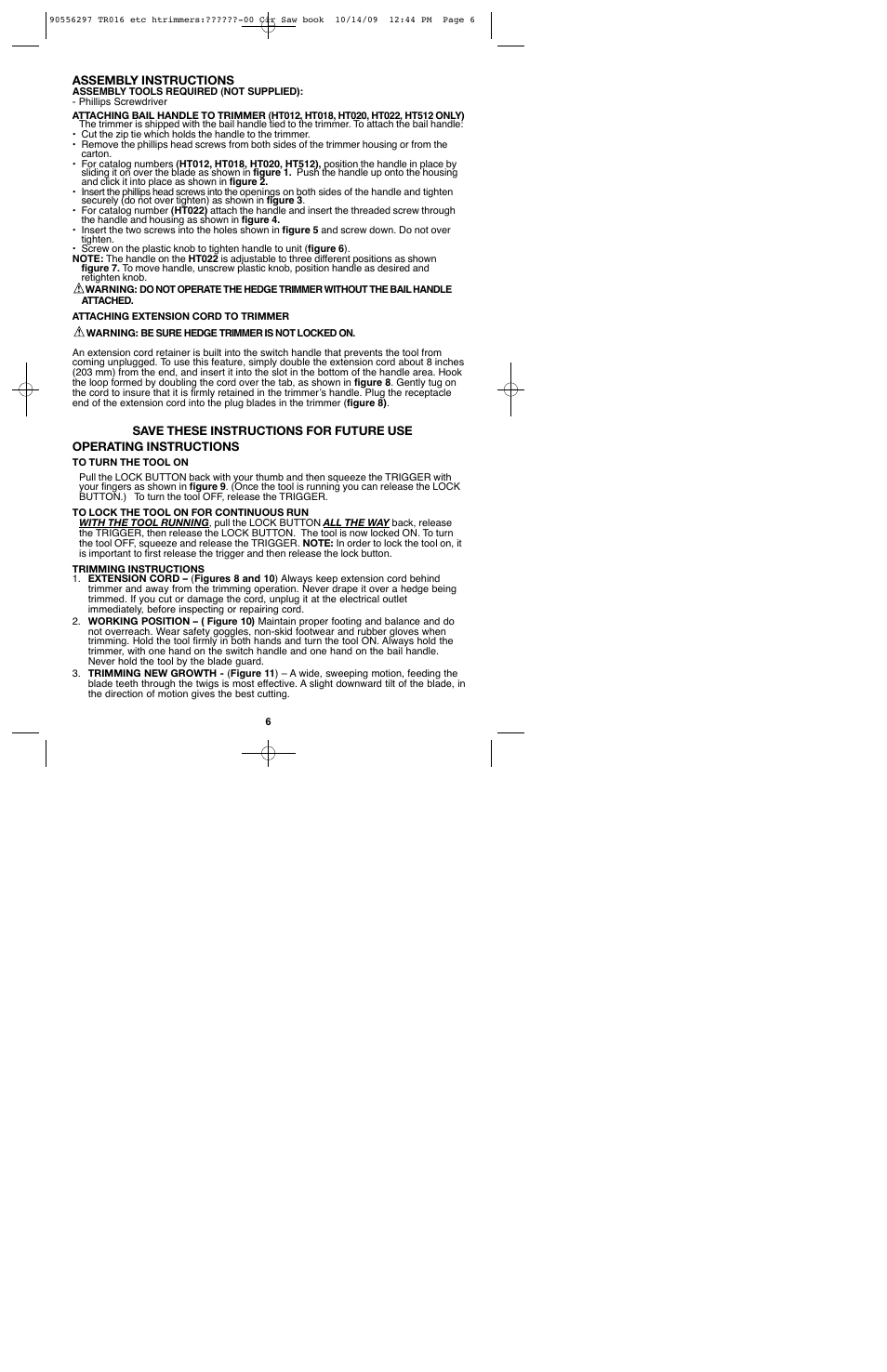 Black & Decker HT022 User Manual | Page 6 / 24