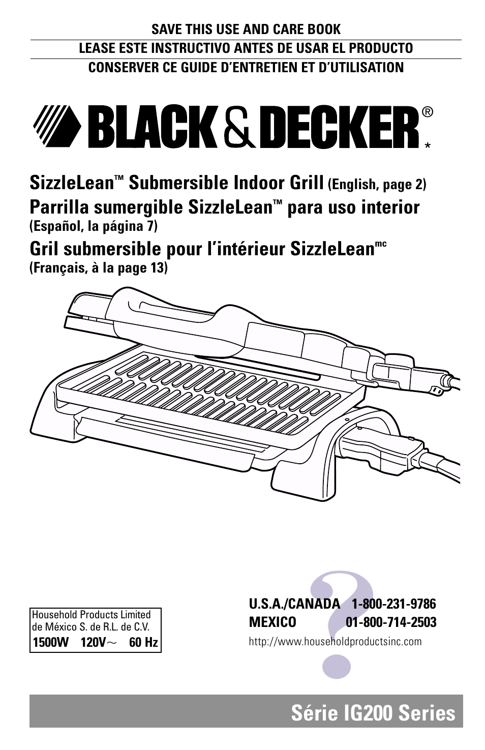 Black & Decker IG200 Series User Manual | 20 pages