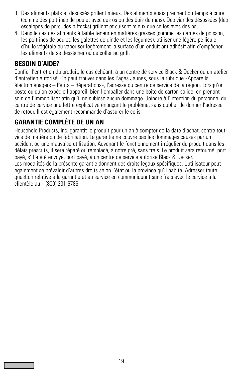 Garantie | Black & Decker IG200 Series User Manual | Page 19 / 20