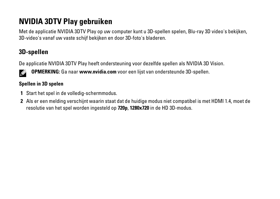 Nvidia 3dtv play gebruiken | Dell XPS 15 (L501X, Late 2010) User Manual | Page 12 / 40