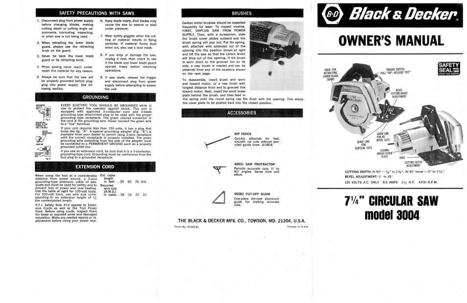 Black & Decker 3004 User Manual | 2 pages