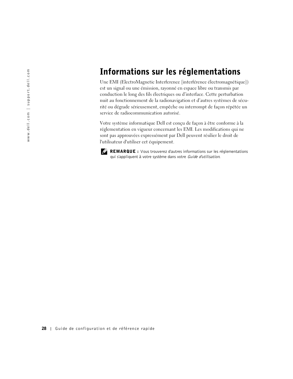 Informations sur les réglementations | Dell OptiPlex GX240 User Manual | Page 30 / 86