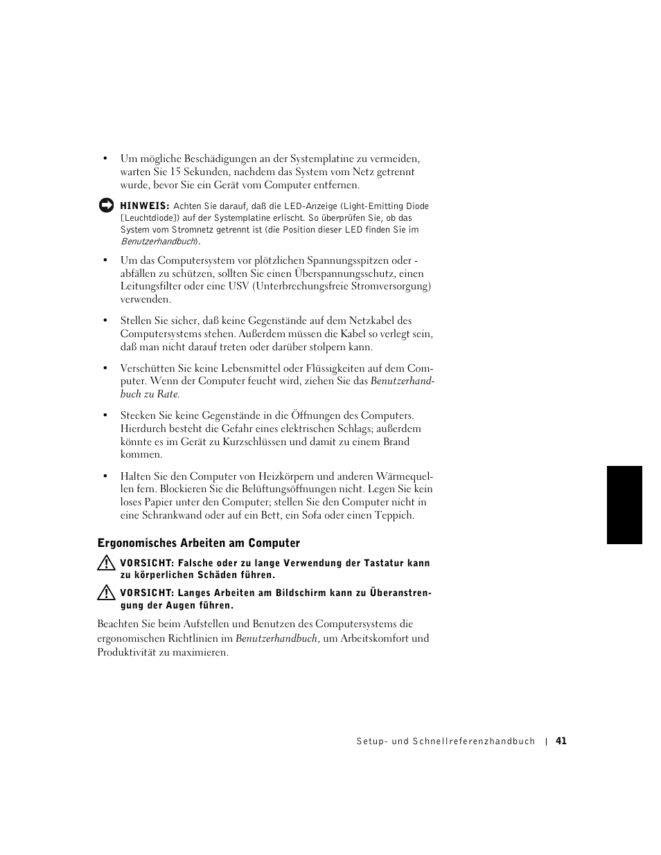 Ergonomisches arbeiten am computer | Dell OptiPlex GX240 User Manual | Page 43 / 86