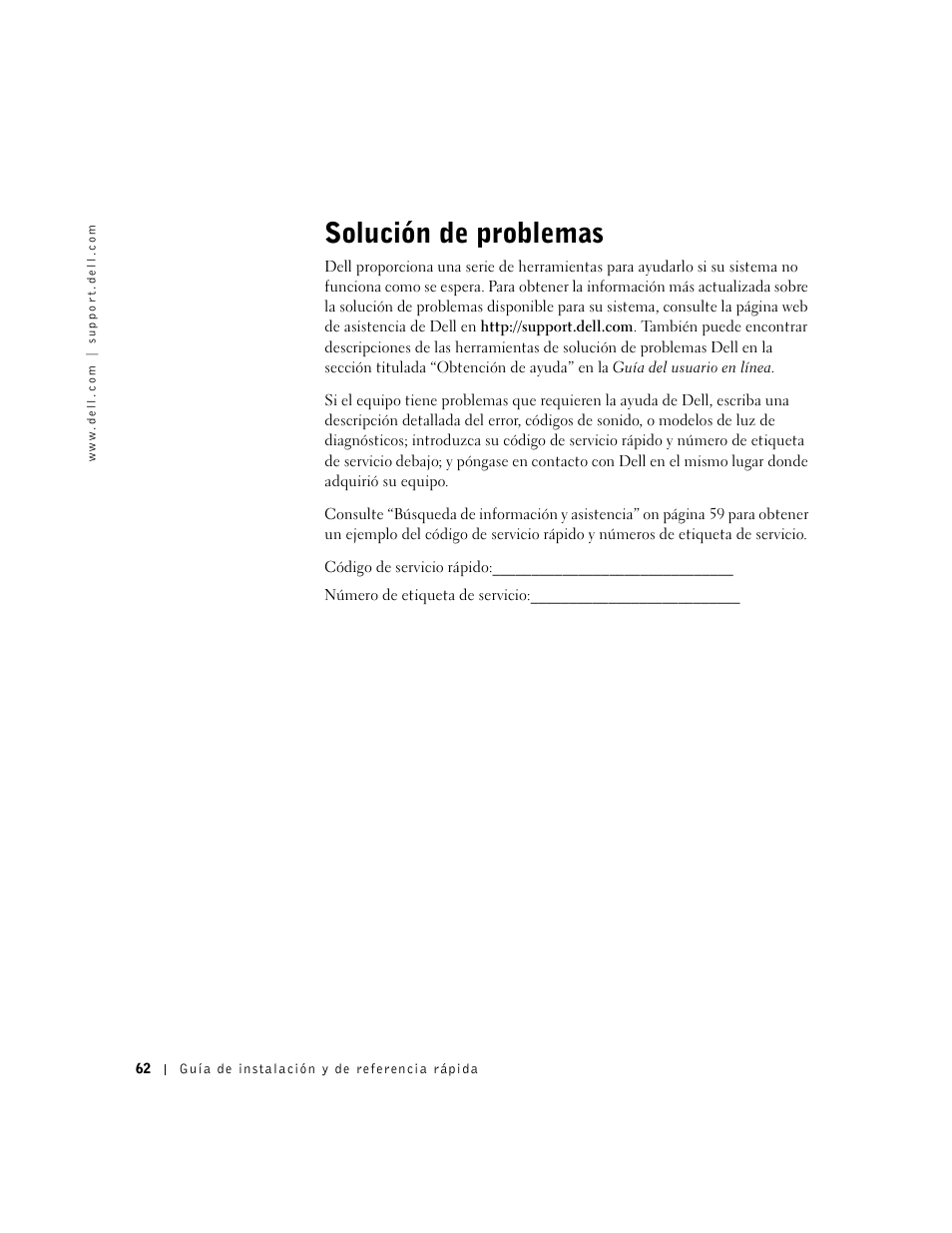 Solución de problemas | Dell OptiPlex GX240 User Manual | Page 64 / 86