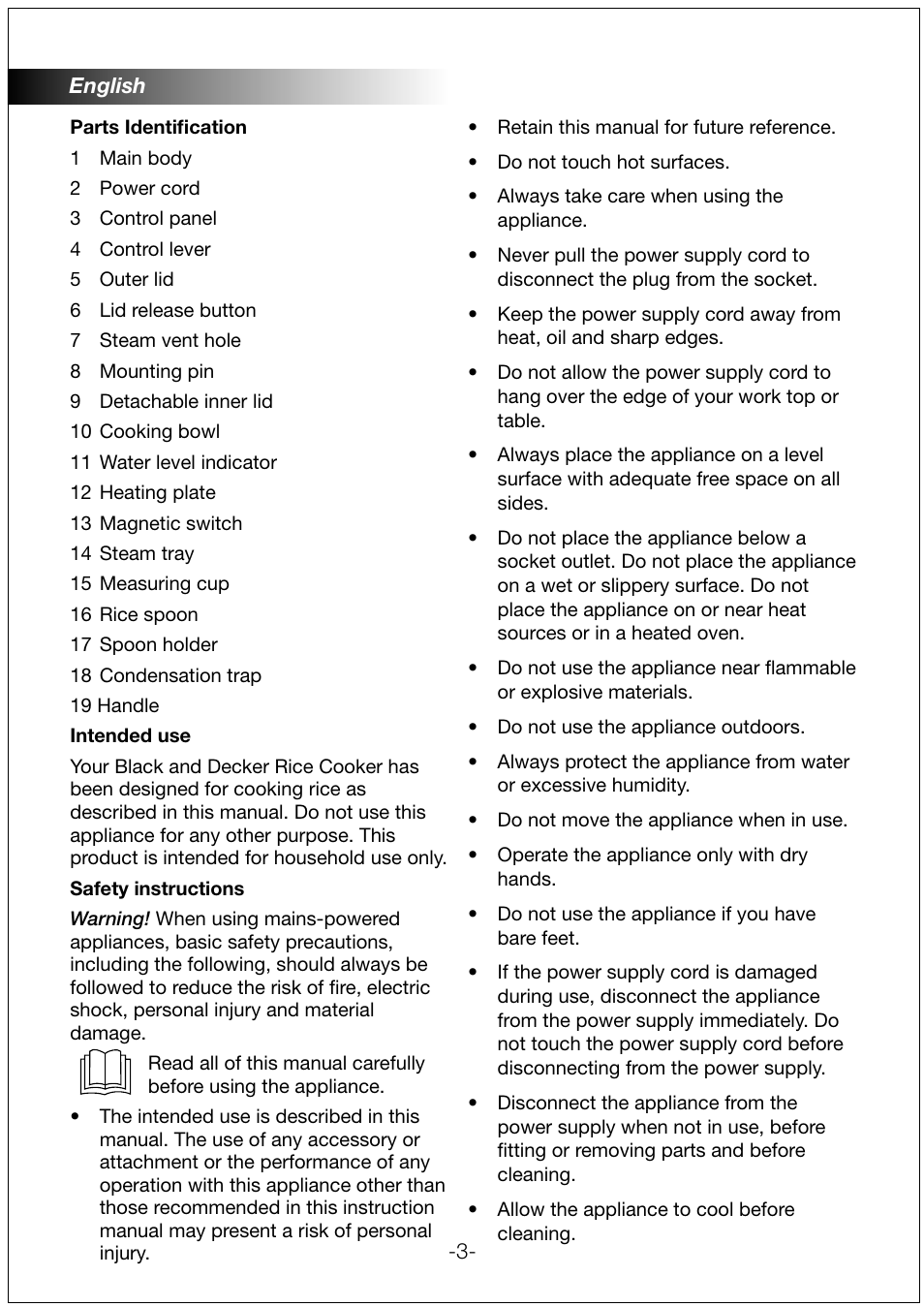 Black & Decker RC1820 User Manual | Page 3 / 14