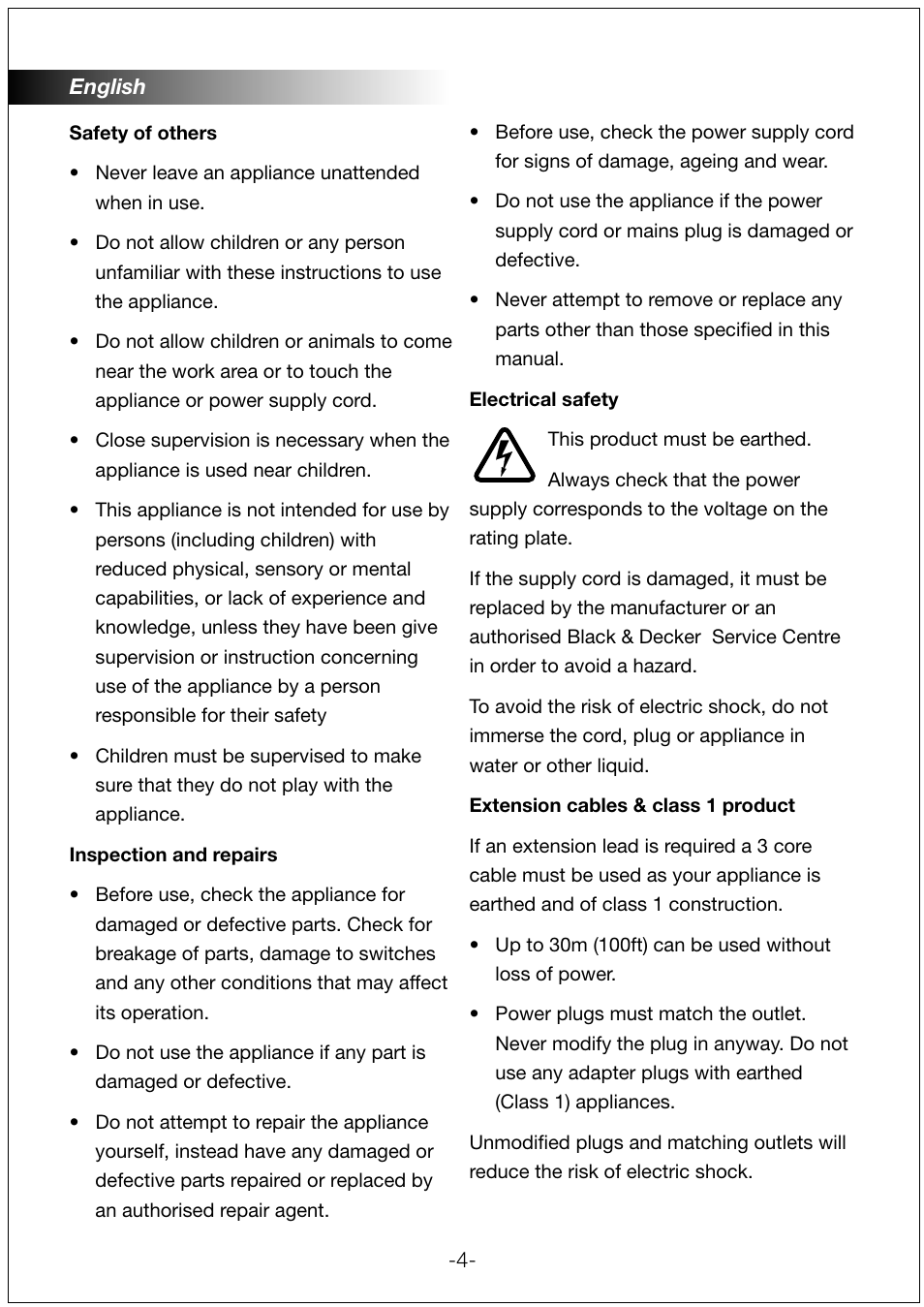 Black & Decker RC1820 User Manual | Page 4 / 14