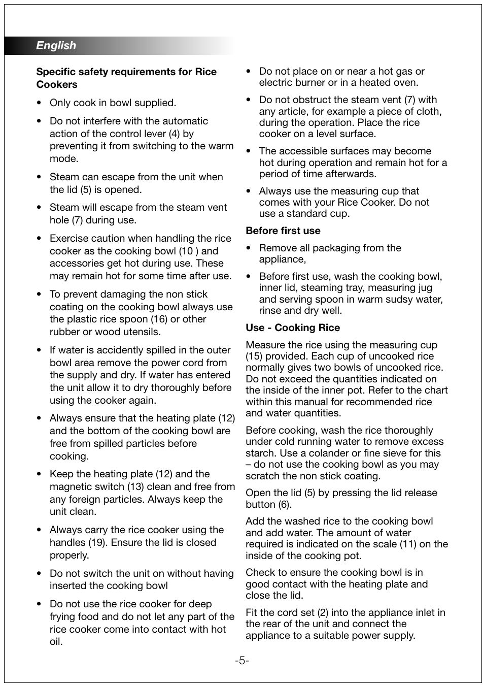 Black & Decker RC1820 User Manual | Page 5 / 14