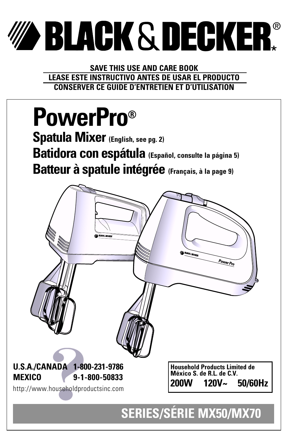 Black & Decker MX50 series User Manual | 12 pages