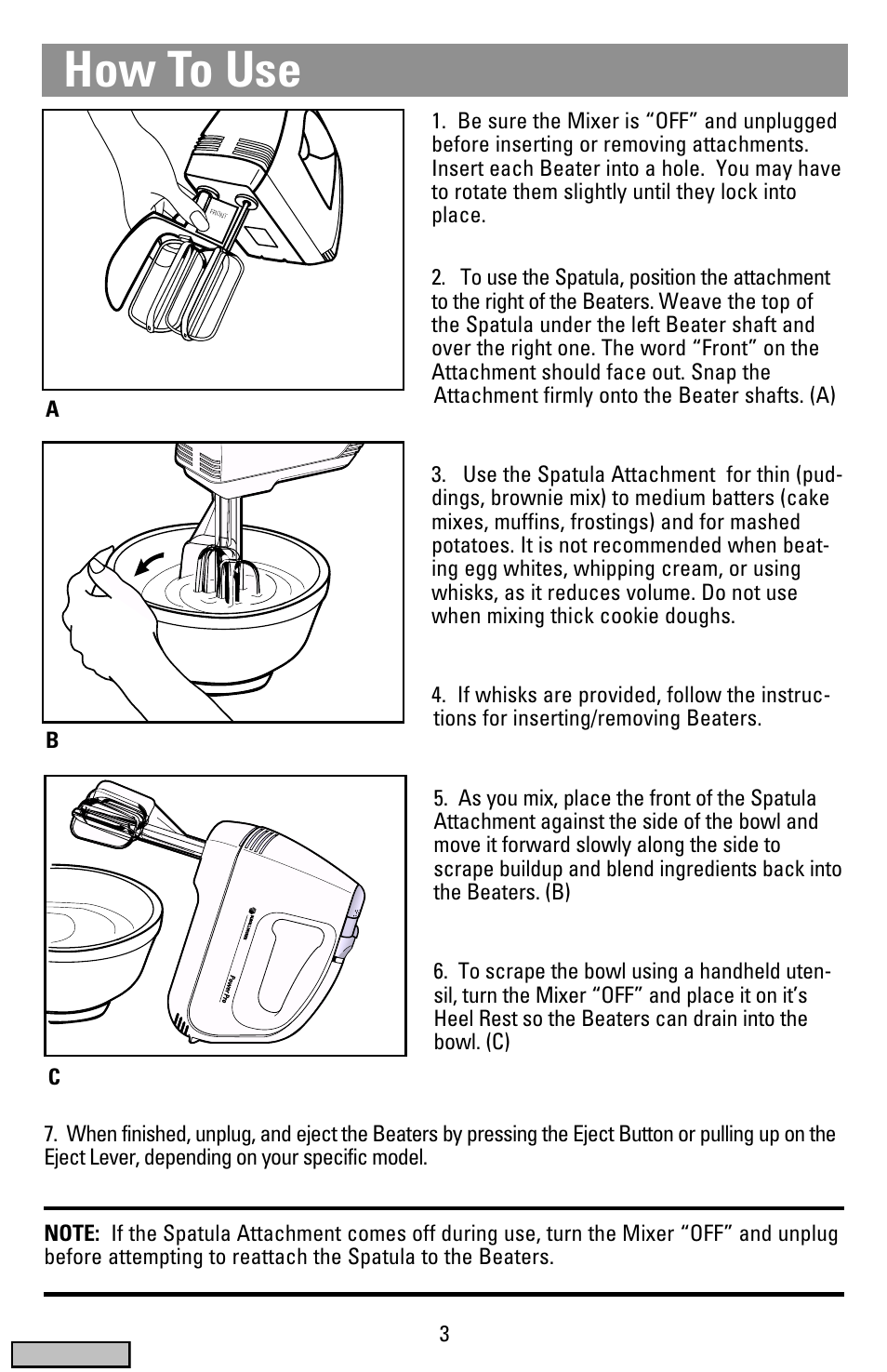 How to use | Black & Decker MX50 series User Manual | Page 3 / 12