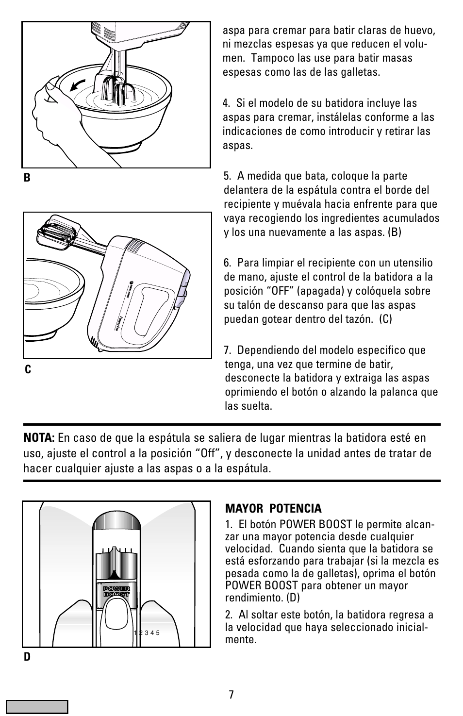 Mayor potencia | Black & Decker MX50 series User Manual | Page 7 / 12