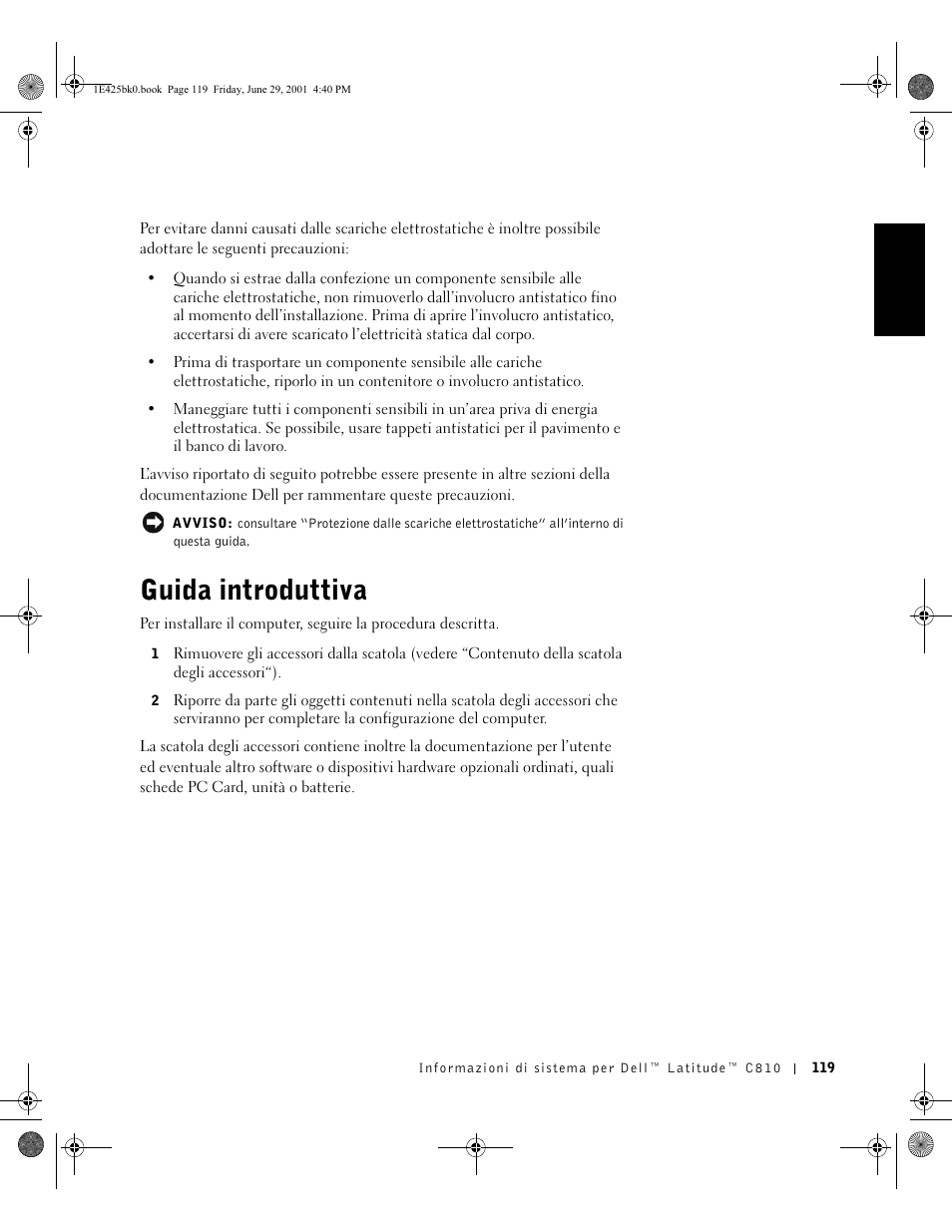 Guida introduttiva | Dell Latitude C810 User Manual | Page 121 / 188