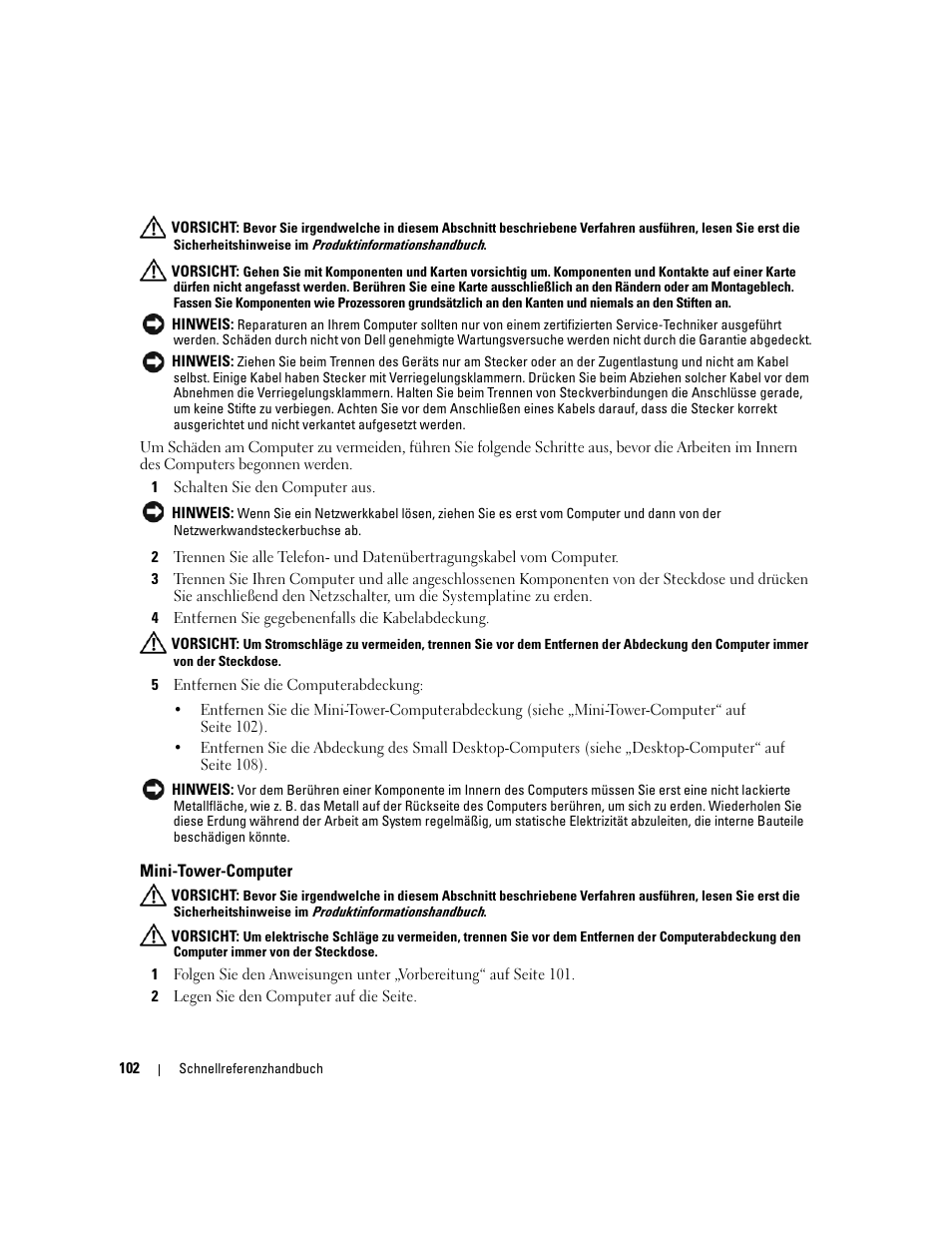 Mini-tower-computer | Dell OptiPlex 210L User Manual | Page 102 / 258