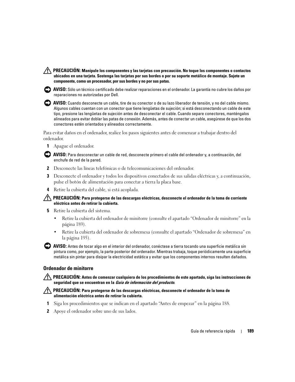 Ordenador de minitorre | Dell OptiPlex 210L User Manual | Page 189 / 258