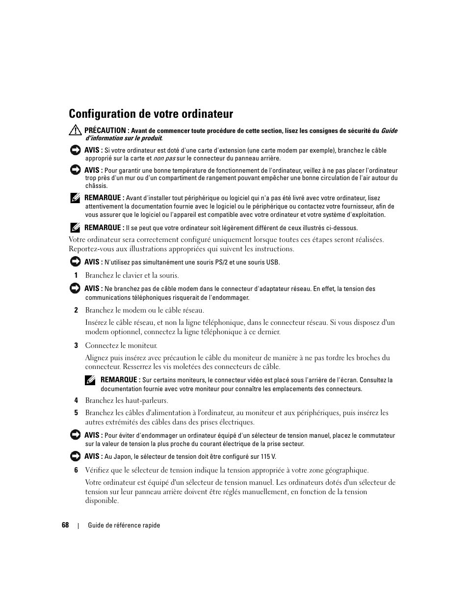 Configuration de votre ordinateur | Dell OptiPlex 210L User Manual | Page 68 / 258