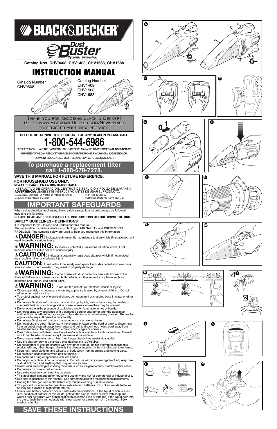 Black & Decker DustBuster CHV1688 User Manual | 5 pages