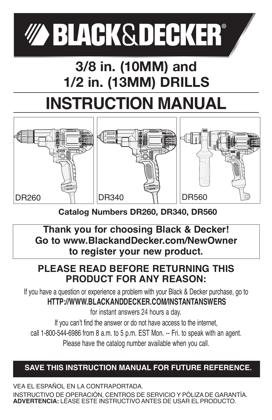 Black & Decker DR260 User Manual | 36 pages