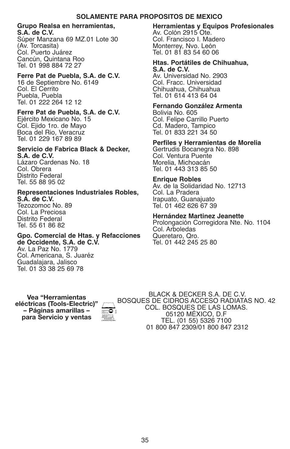 Black & Decker DR260 User Manual | Page 35 / 36