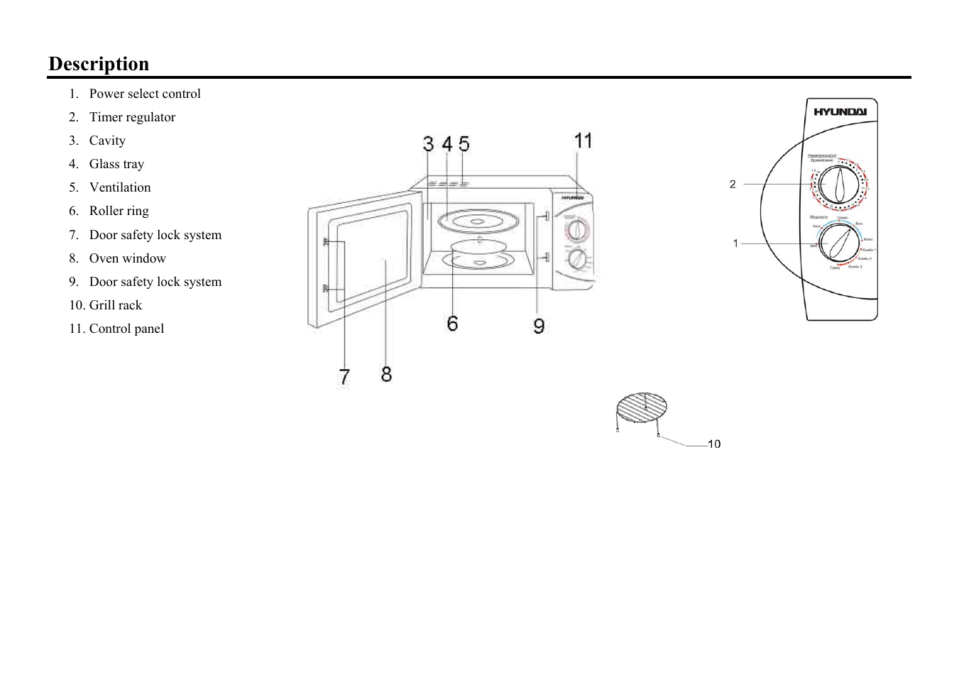 Description | Hyundai H-MW1120 User Manual | Page 2 / 22
