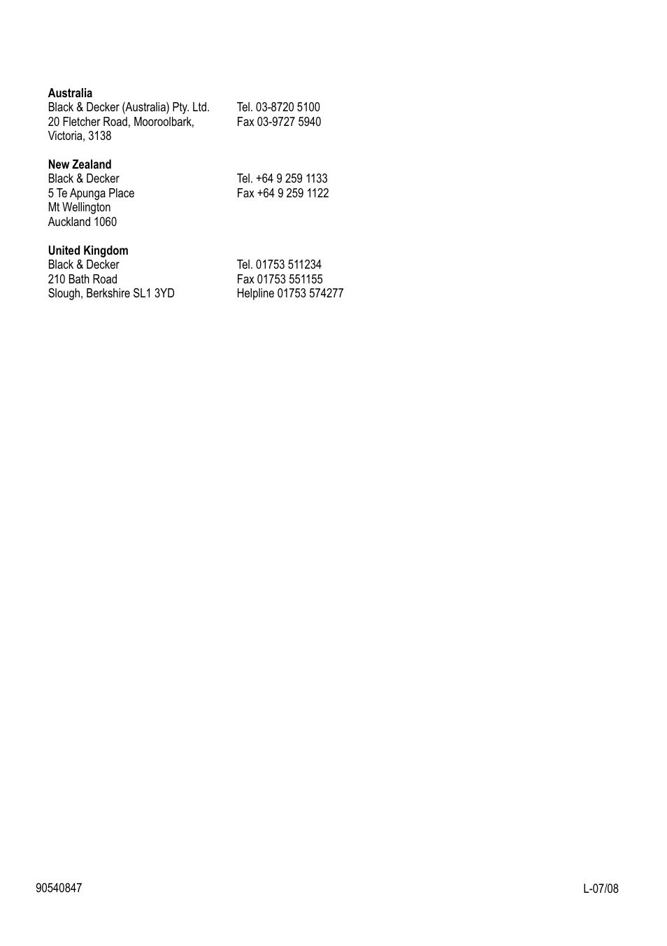 Black & Decker FV1805N User Manual | Page 12 / 12