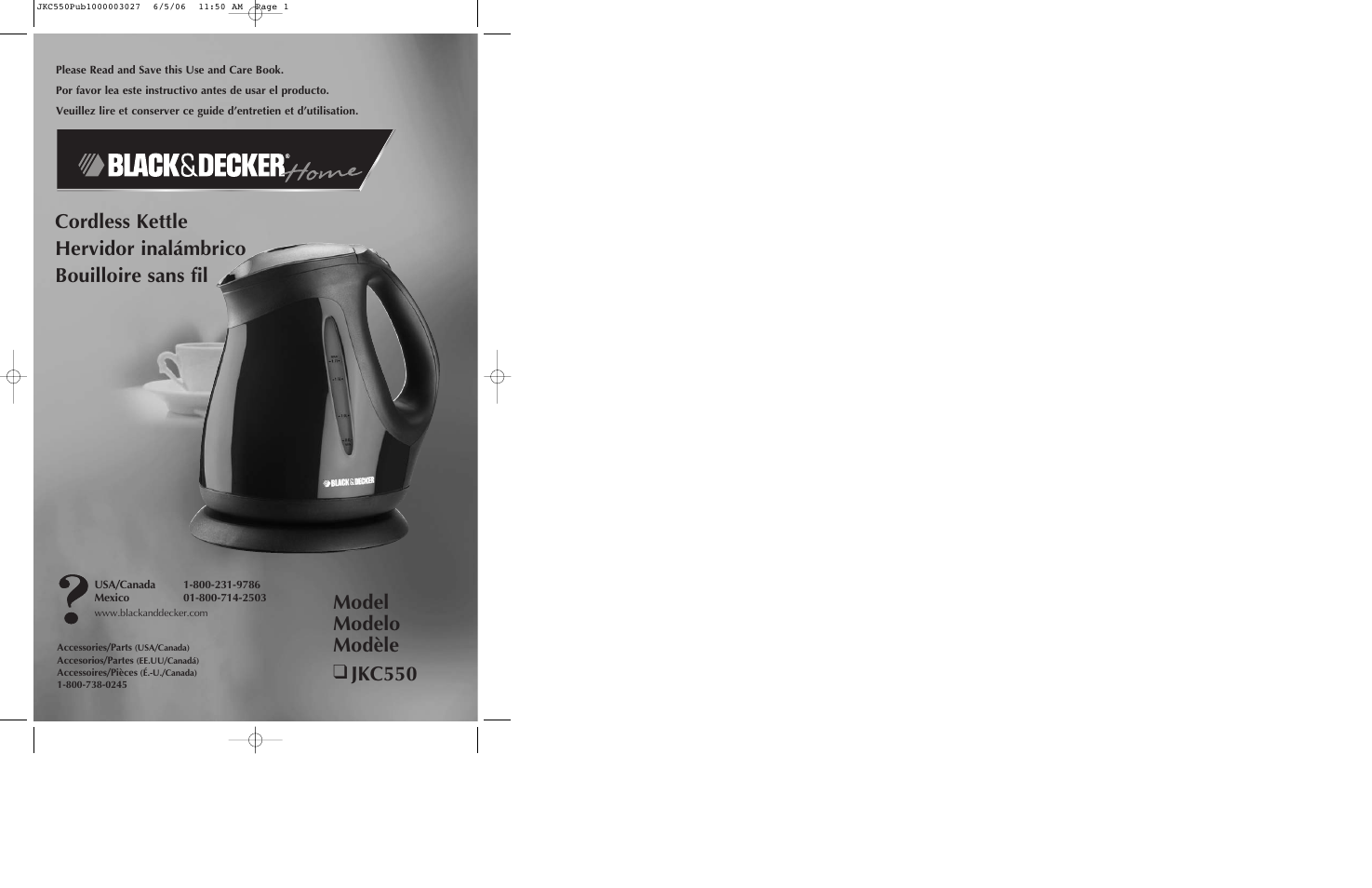 Black & Decker JKC550 User Manual | 11 pages