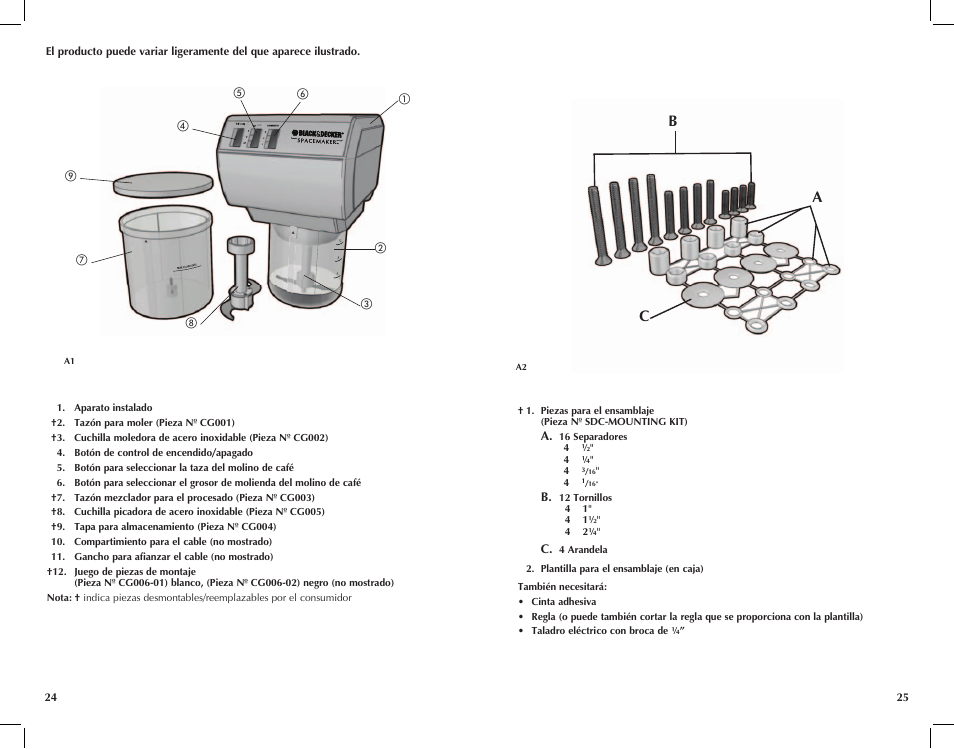 Ac b | Black & Decker Spacemaker CG700 User Manual | Page 13 / 23