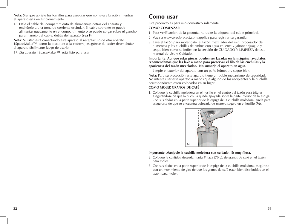 Como usar | Black & Decker Spacemaker CG700 User Manual | Page 17 / 23