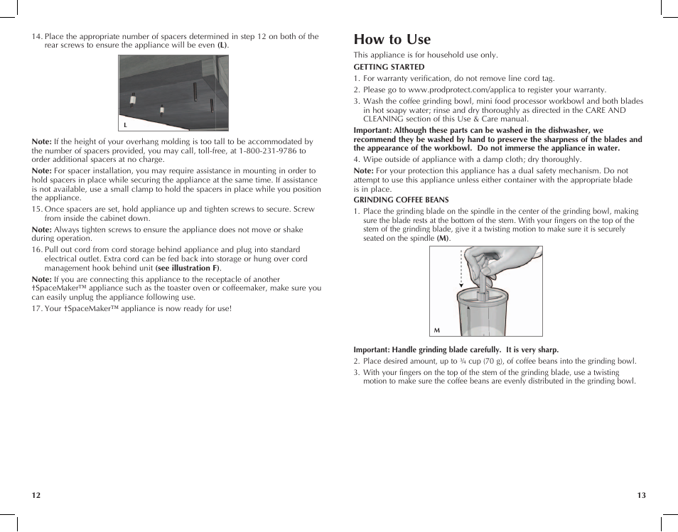 How to use | Black & Decker Spacemaker CG700 User Manual | Page 7 / 23
