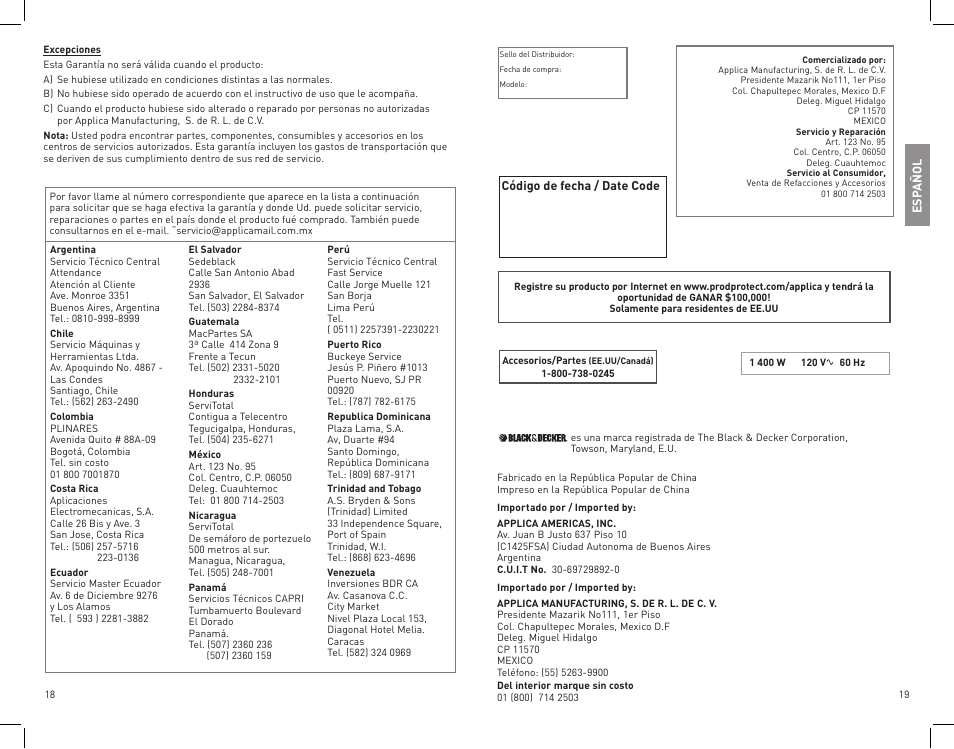 Black & Decker GR100 User Manual | Page 10 / 15