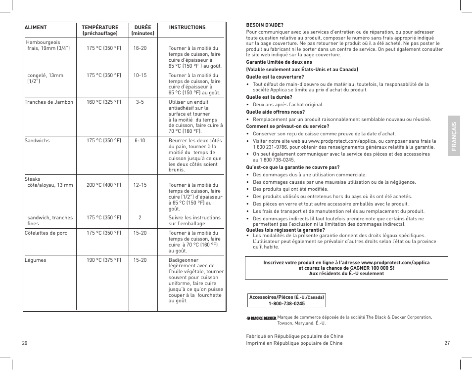 Black & Decker GR100 User Manual | Page 14 / 15