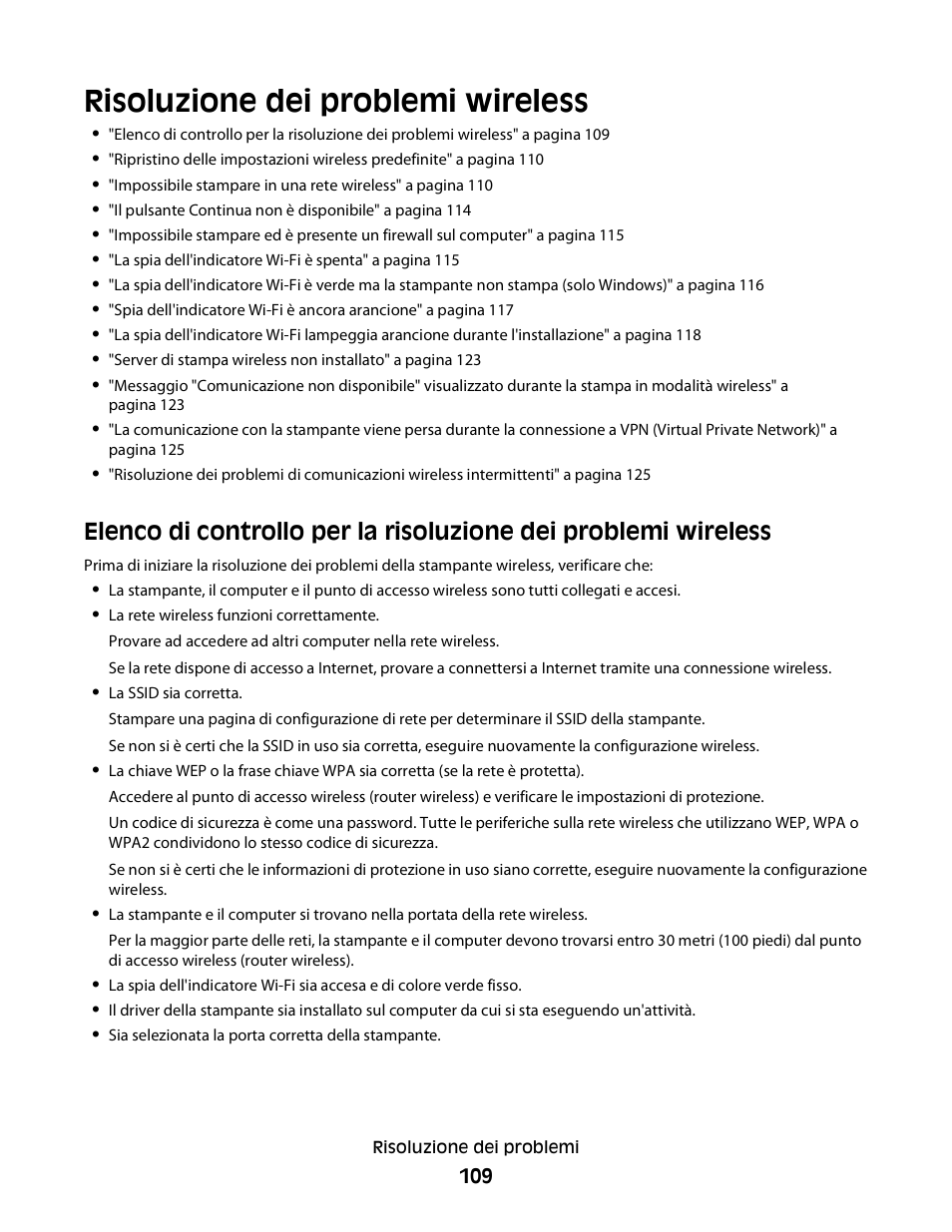 Risoluzione dei problemi wireless | Dell V313w All In One Wireless Inkjet Printer User Manual | Page 109 / 140