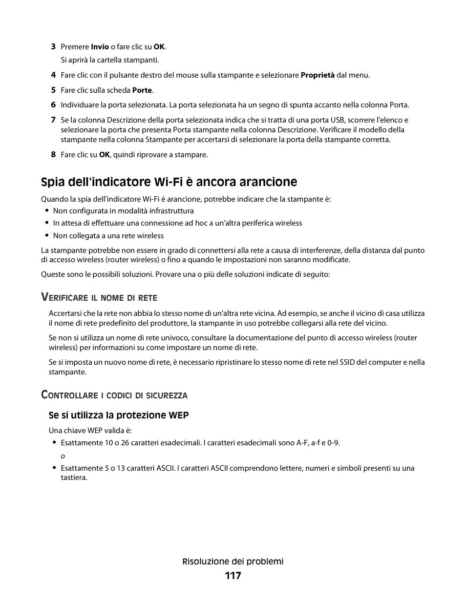 Spia dell'indicatore wi-fi è ancora arancione | Dell V313w All In One Wireless Inkjet Printer User Manual | Page 117 / 140