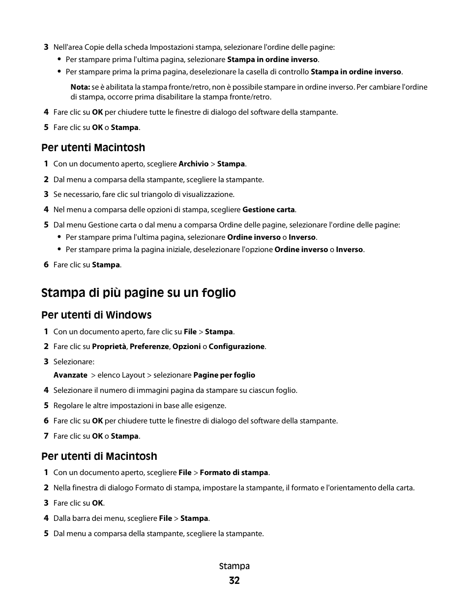 Stampa di più pagine su un foglio | Dell V313w All In One Wireless Inkjet Printer User Manual | Page 32 / 140