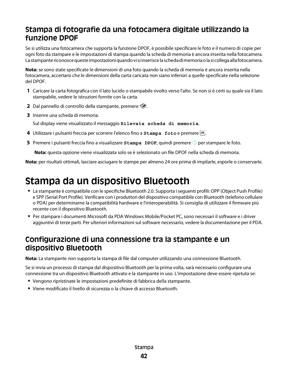 Stampa da un dispositivo bluetooth | Dell V313w All In One Wireless Inkjet Printer User Manual | Page 42 / 140