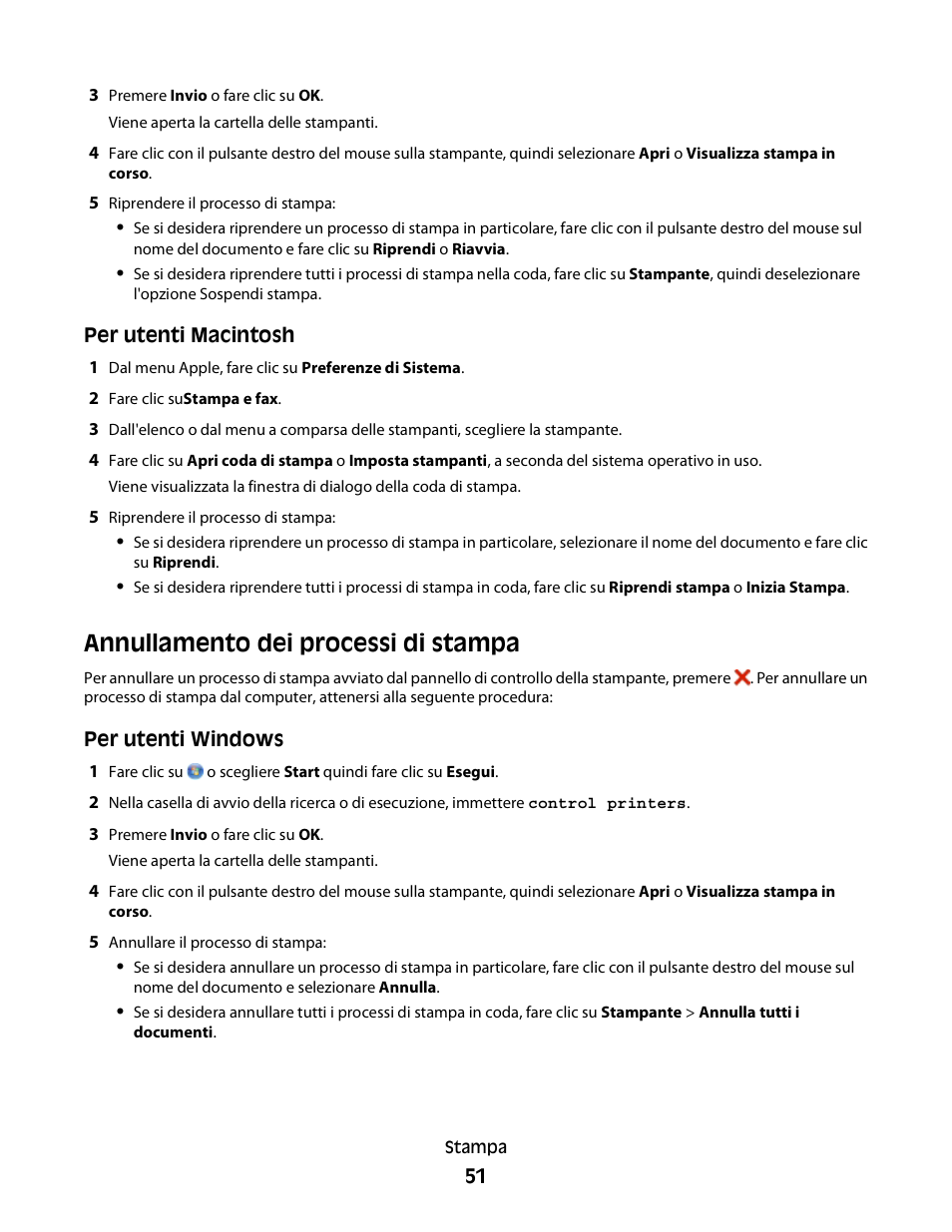 Annullamento dei processi di stampa | Dell V313w All In One Wireless Inkjet Printer User Manual | Page 51 / 140