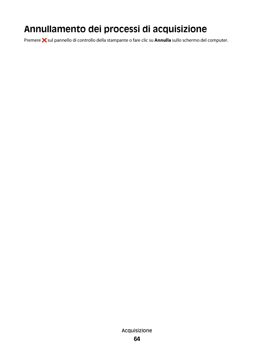 Annullamento dei processi di acquisizione | Dell V313w All In One Wireless Inkjet Printer User Manual | Page 64 / 140