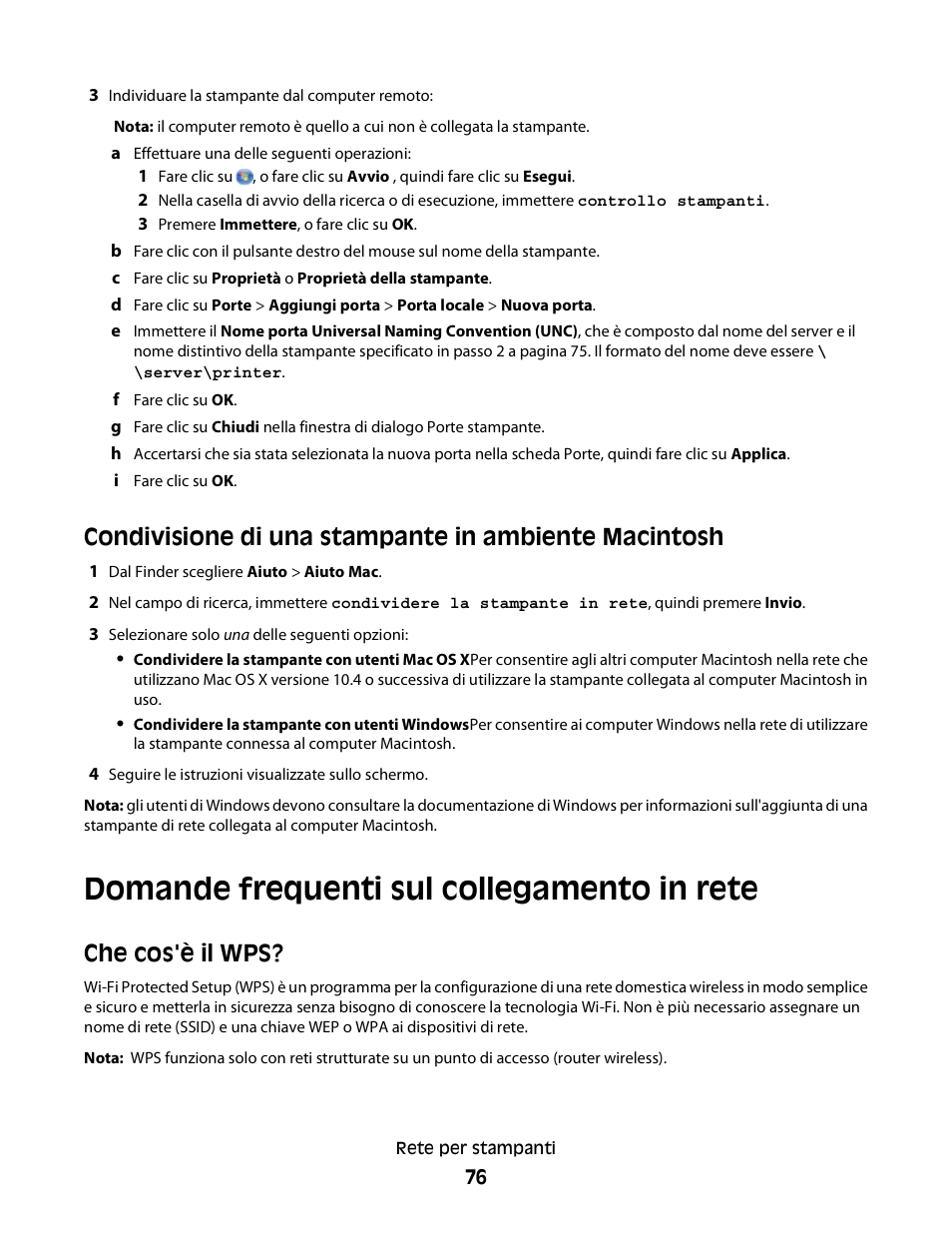 Domande frequenti sul collegamento in rete, Che cos'è il wps | Dell V313w All In One Wireless Inkjet Printer User Manual | Page 76 / 140