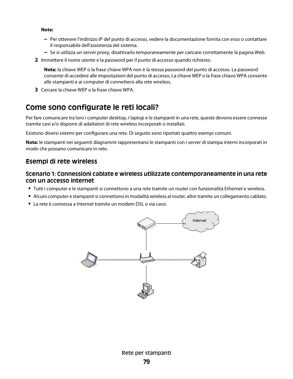 Come sono configurate le reti locali | Dell V313w All In One Wireless Inkjet Printer User Manual | Page 79 / 140