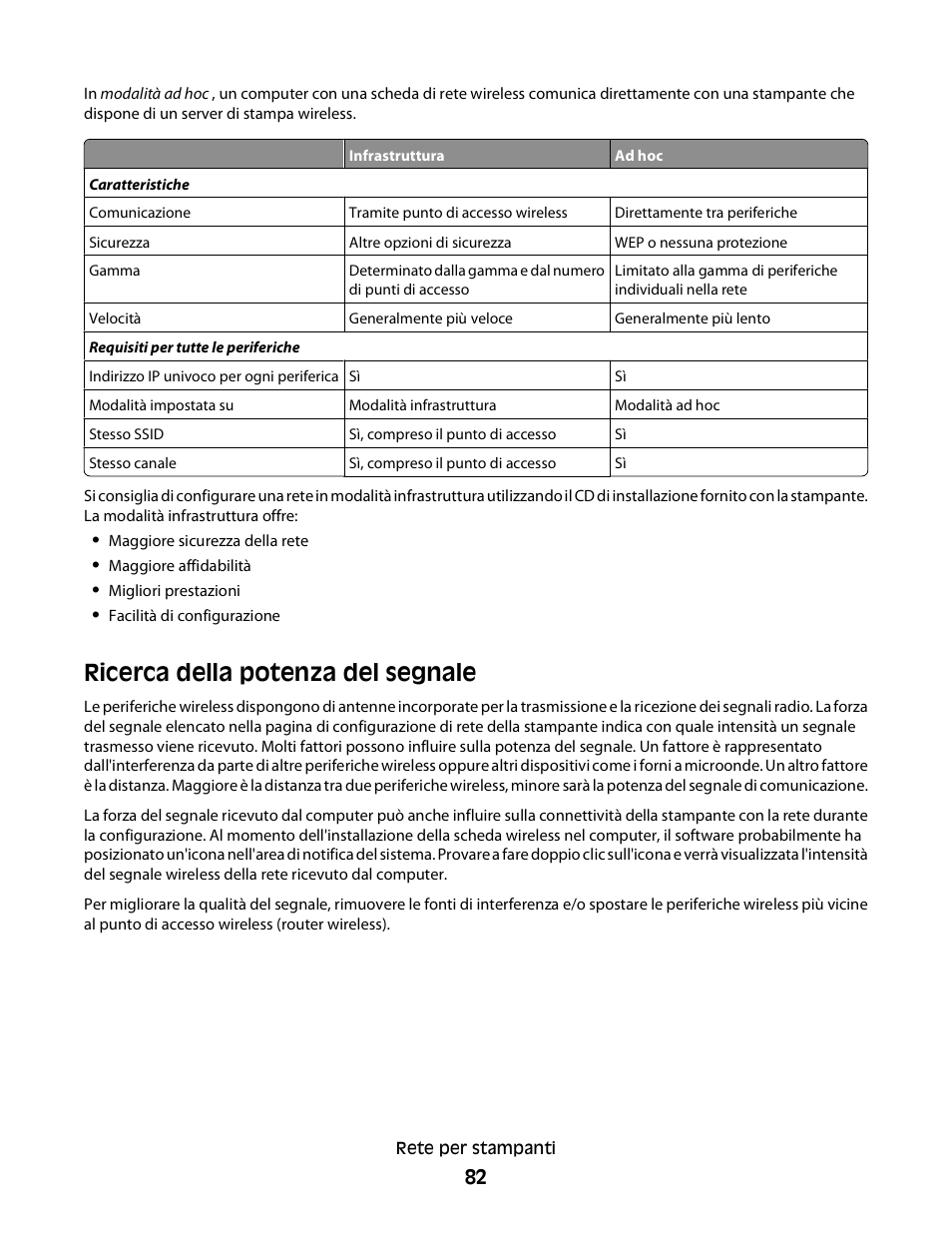 Ricerca della potenza del segnale | Dell V313w All In One Wireless Inkjet Printer User Manual | Page 82 / 140
