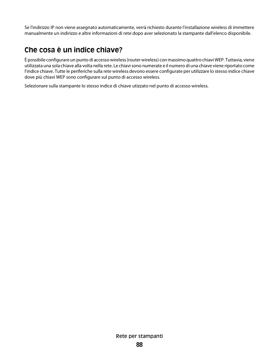 Che cosa è un indice chiave | Dell V313w All In One Wireless Inkjet Printer User Manual | Page 88 / 140